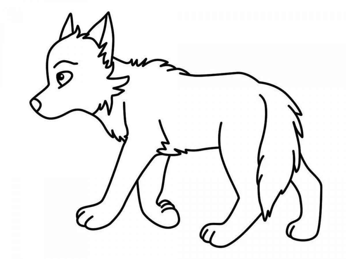 Gorgeous black wolf coloring page