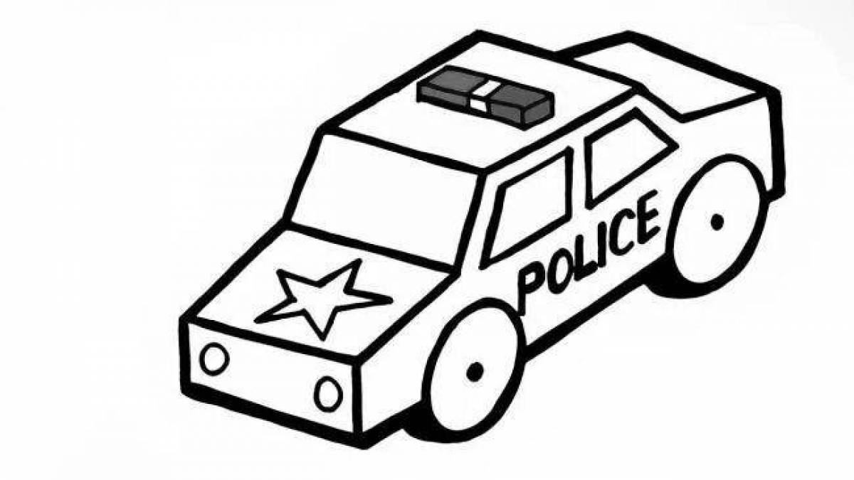 Luxury police jeep coloring page