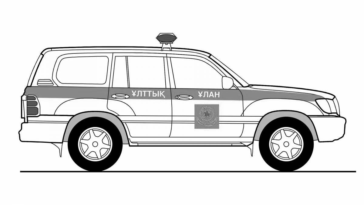 Great police jeep coloring page
