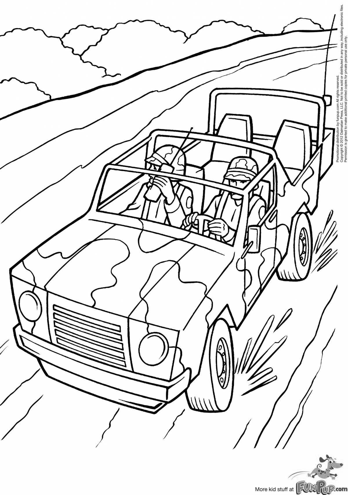 Coloring page majestic military jeep
