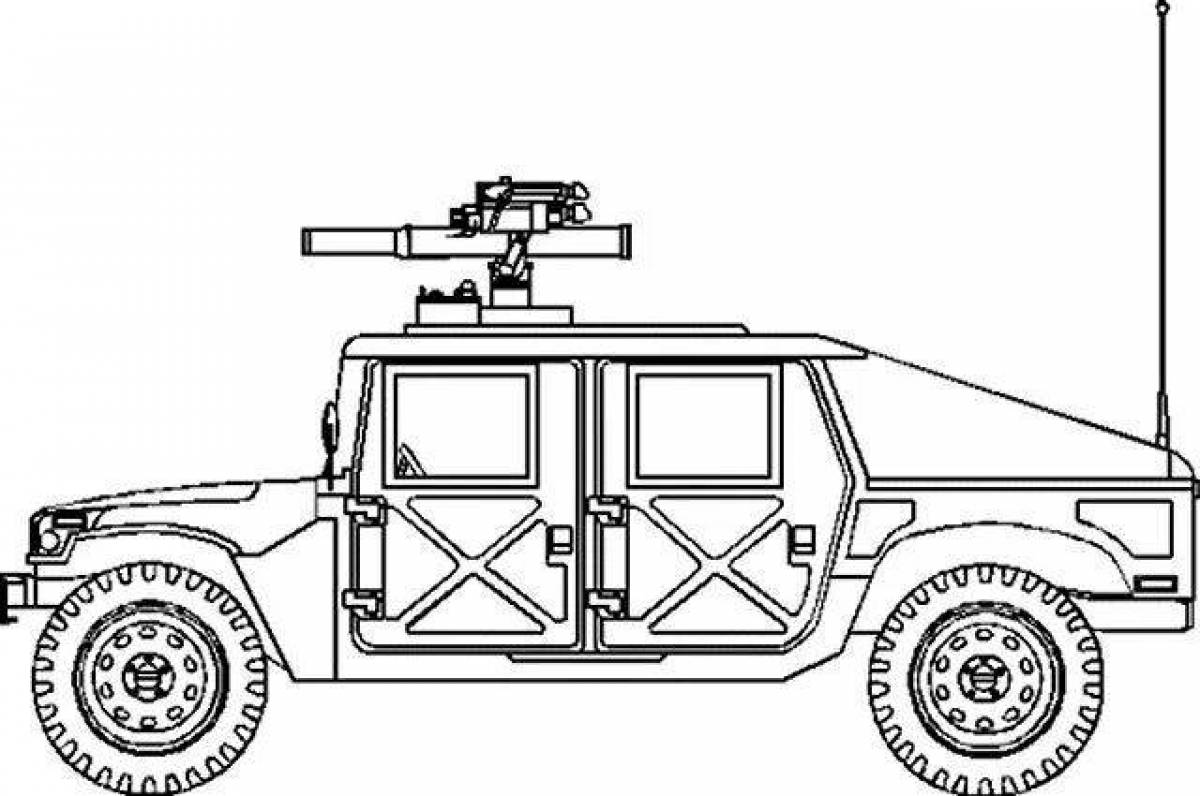 Great military jeep coloring page