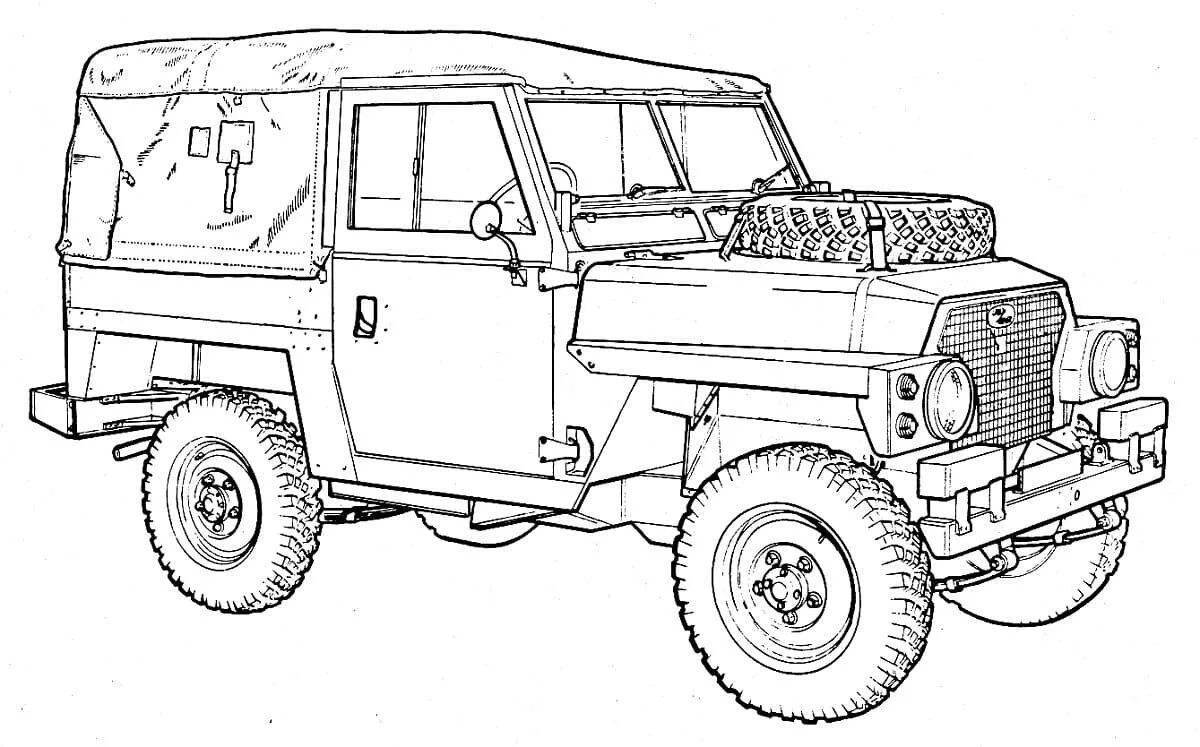 Luxury military jeep coloring page
