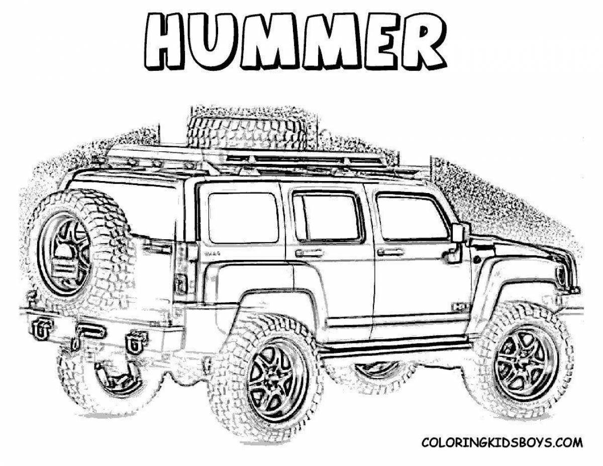 Ornate military jeep coloring page