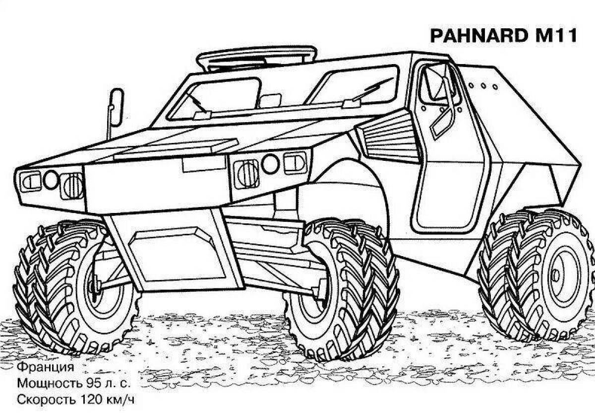 Military jeep coloring page