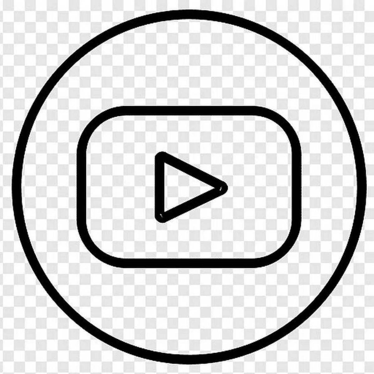 Fun coloring page youtube buttons