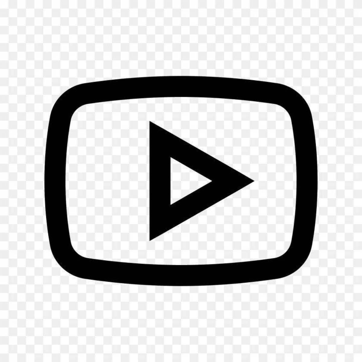 Youtube glowing button coloring page