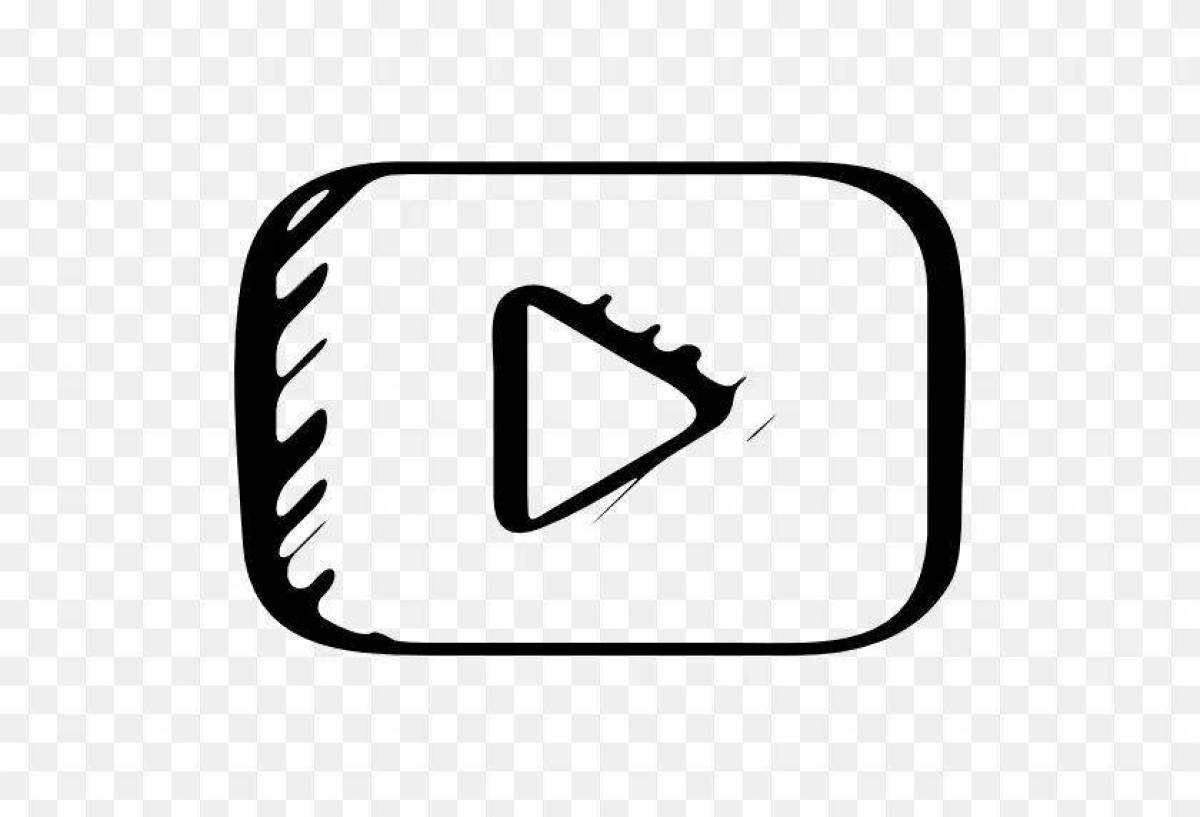 Sparkling youtube button coloring page