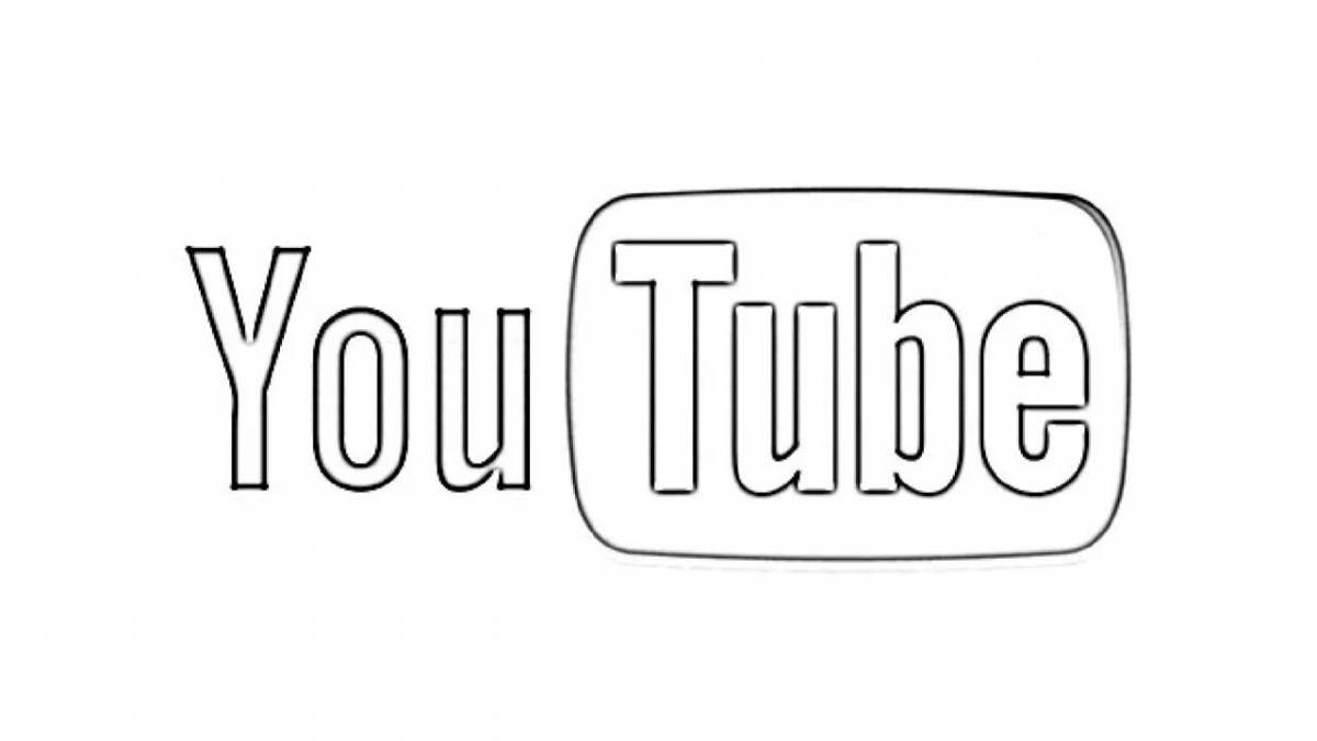 Animated youtube button coloring page