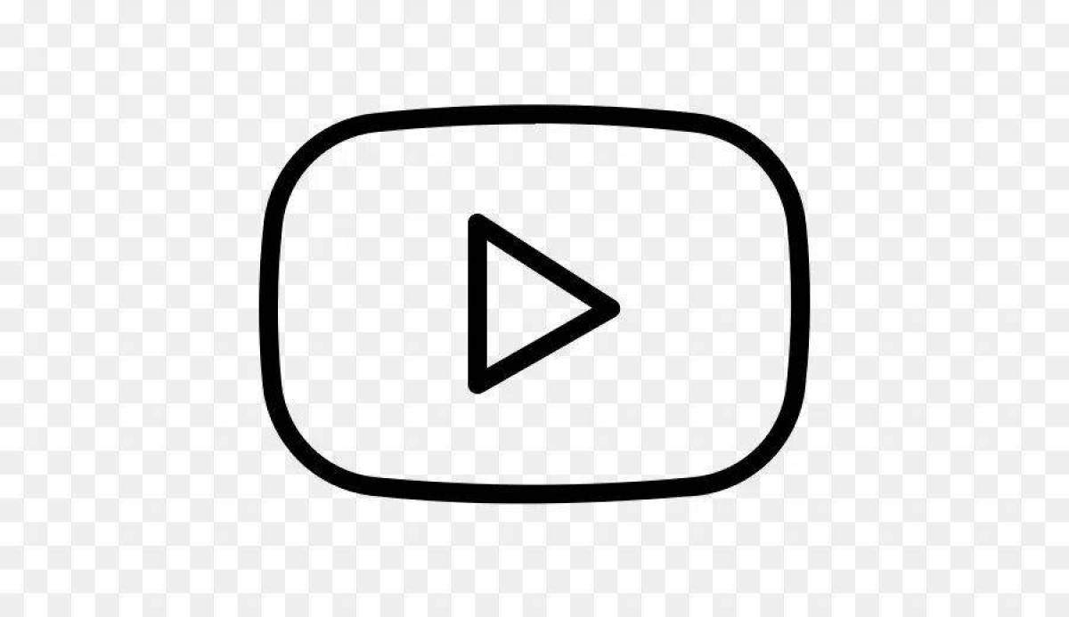 Coloring page with a cool youtube button