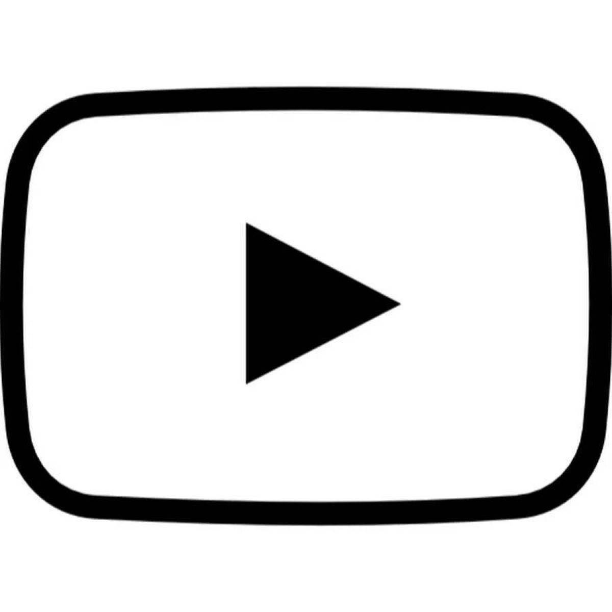 Блестящая страница раскраски кнопки youtube
