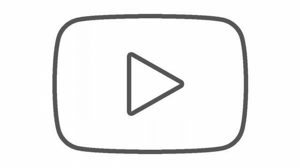 Impressive youtube button coloring page