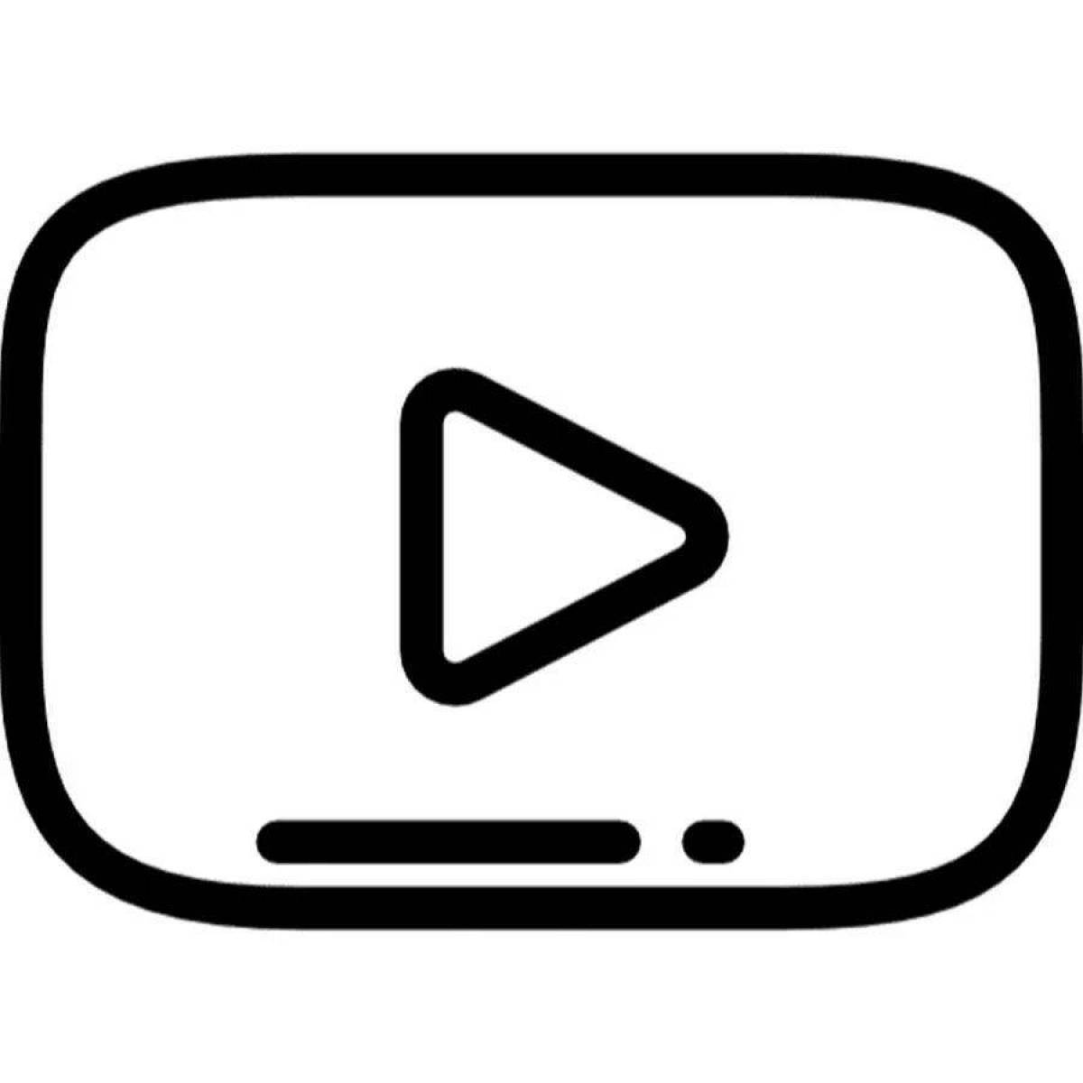 Incredible youtube button coloring page