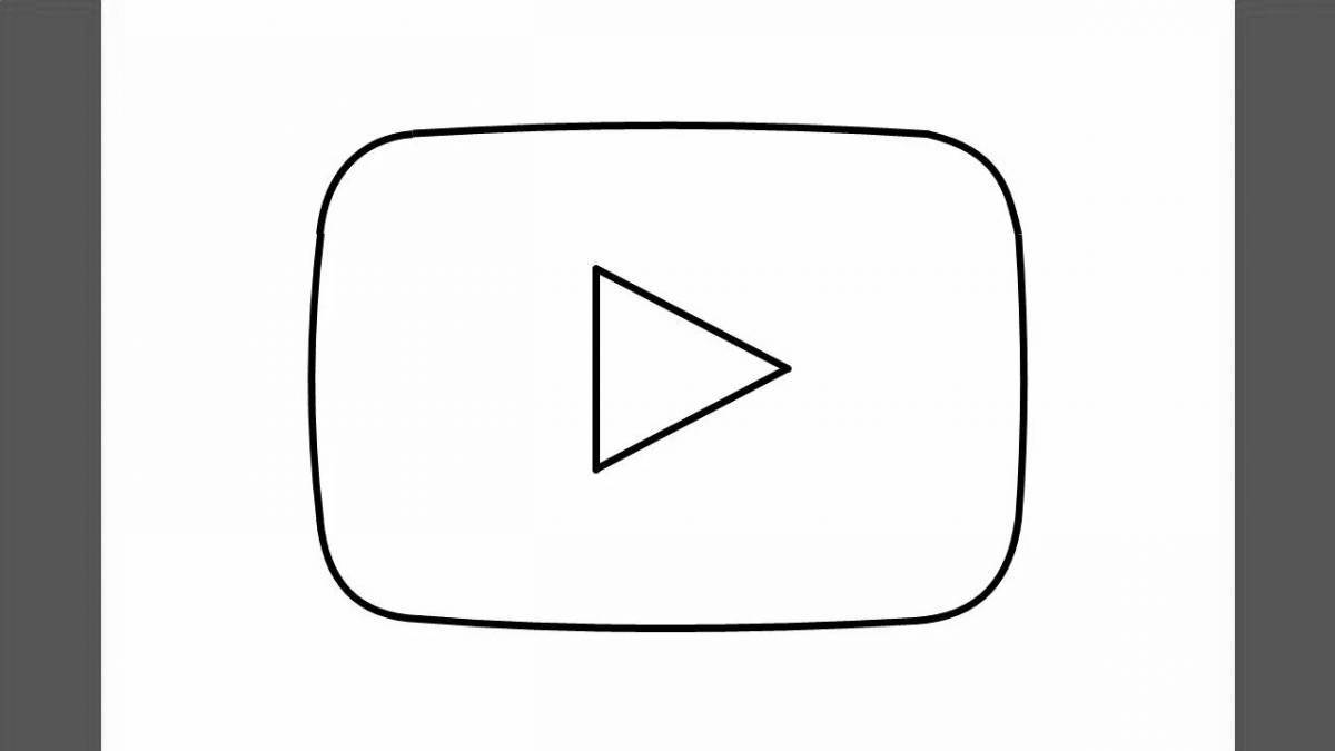 Очаровательная страница-раскраска кнопки youtube