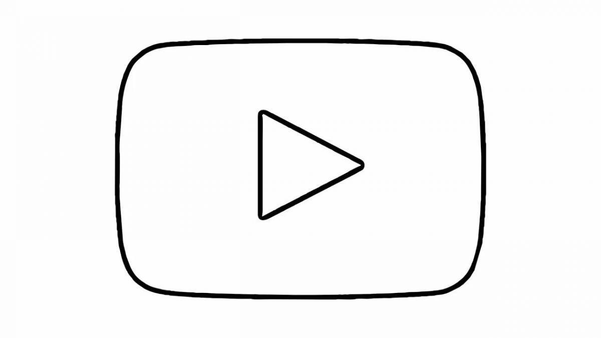 Tempting youtube button coloring page