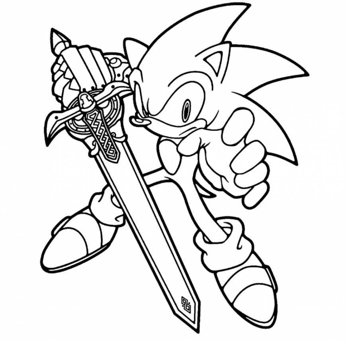 Intriguing sonic game coloring book