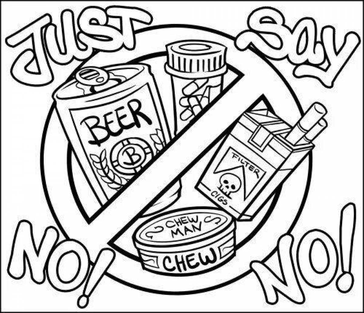 Colorful coloring book about bad habits