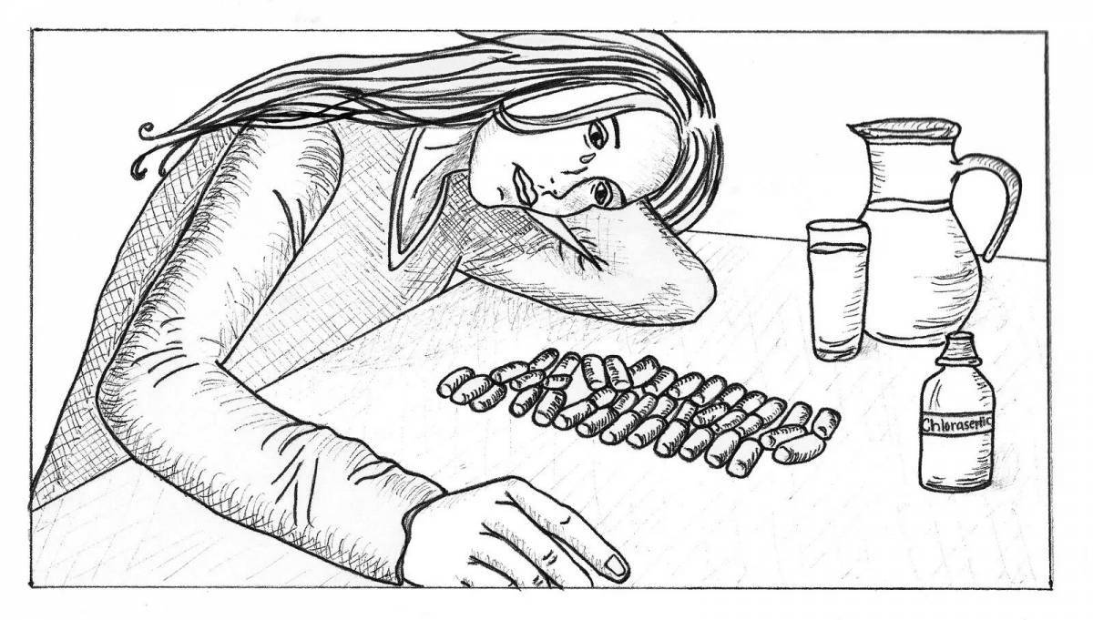 An entertaining coloring book about bad habits