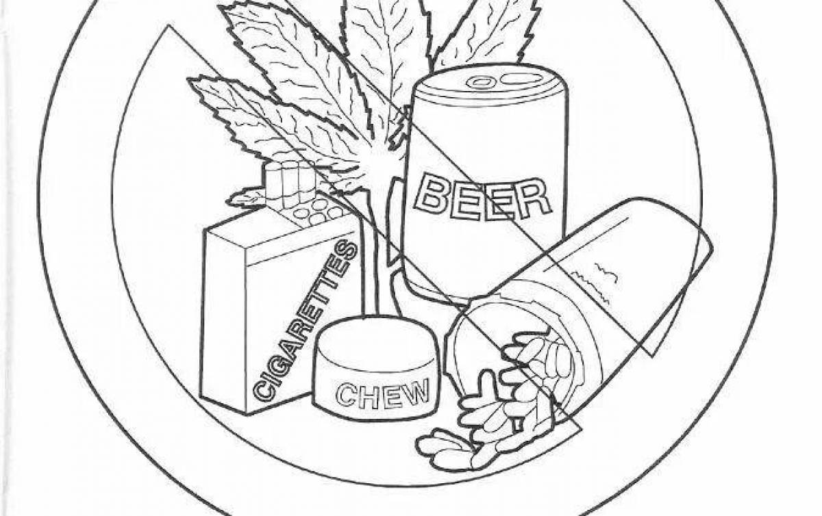 Delightful coloring book about bad habits