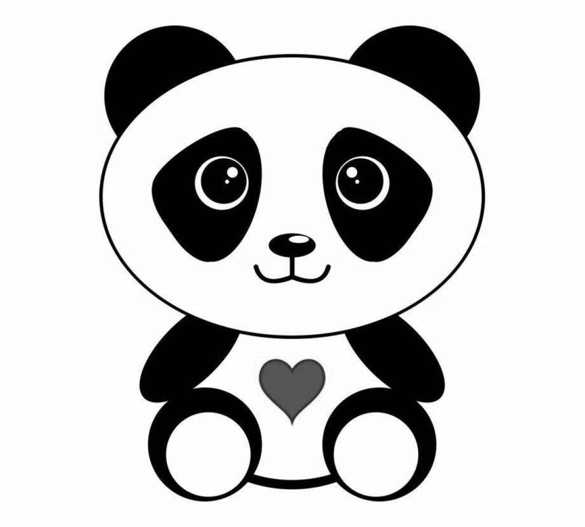 Coloring page naughty cute panda