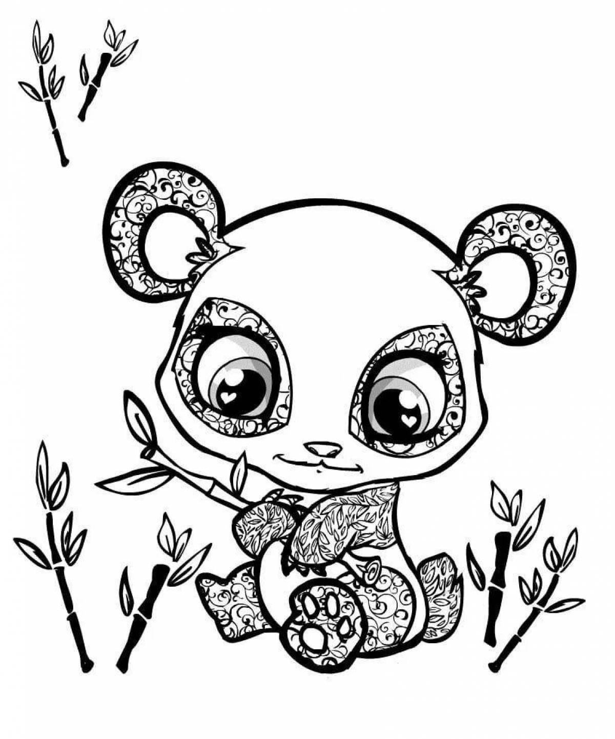 Snuggable cute panda coloring pages