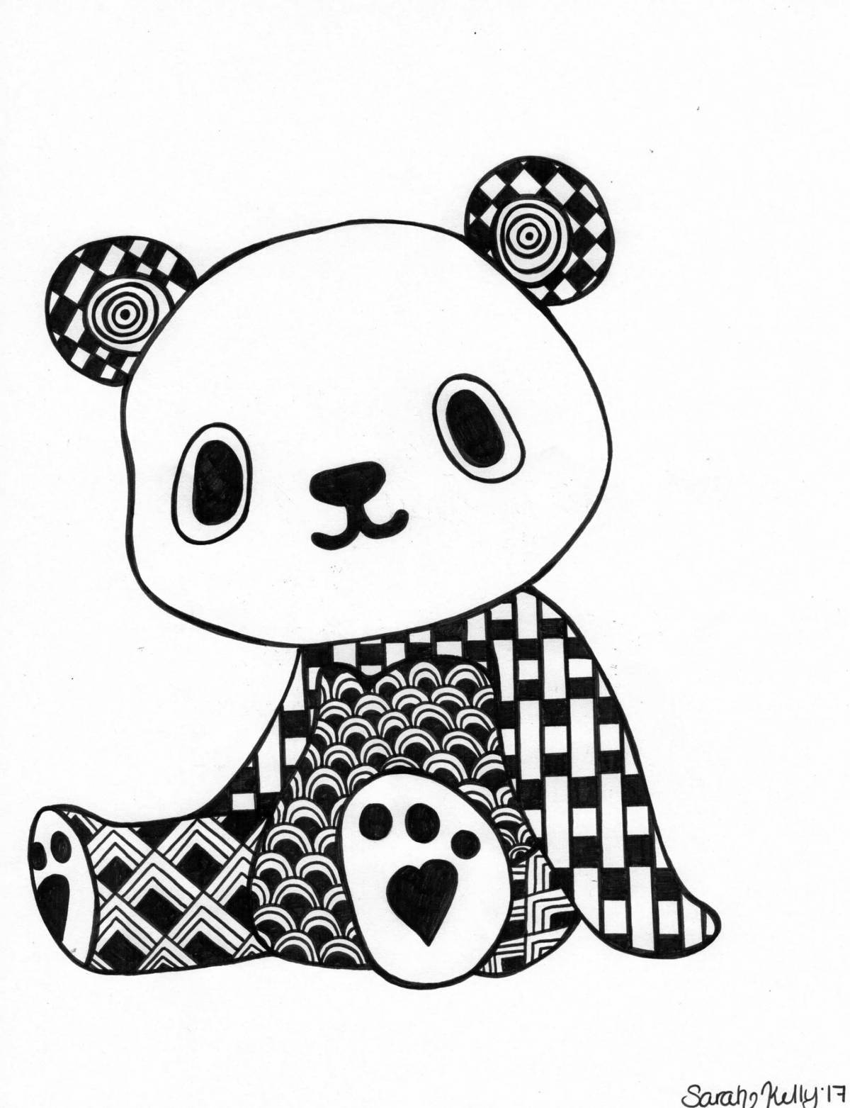 Soft cute panda coloring book