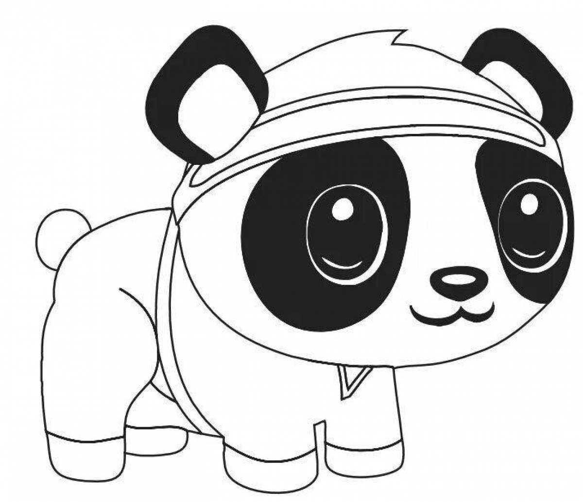 Coloring page smiling cute panda