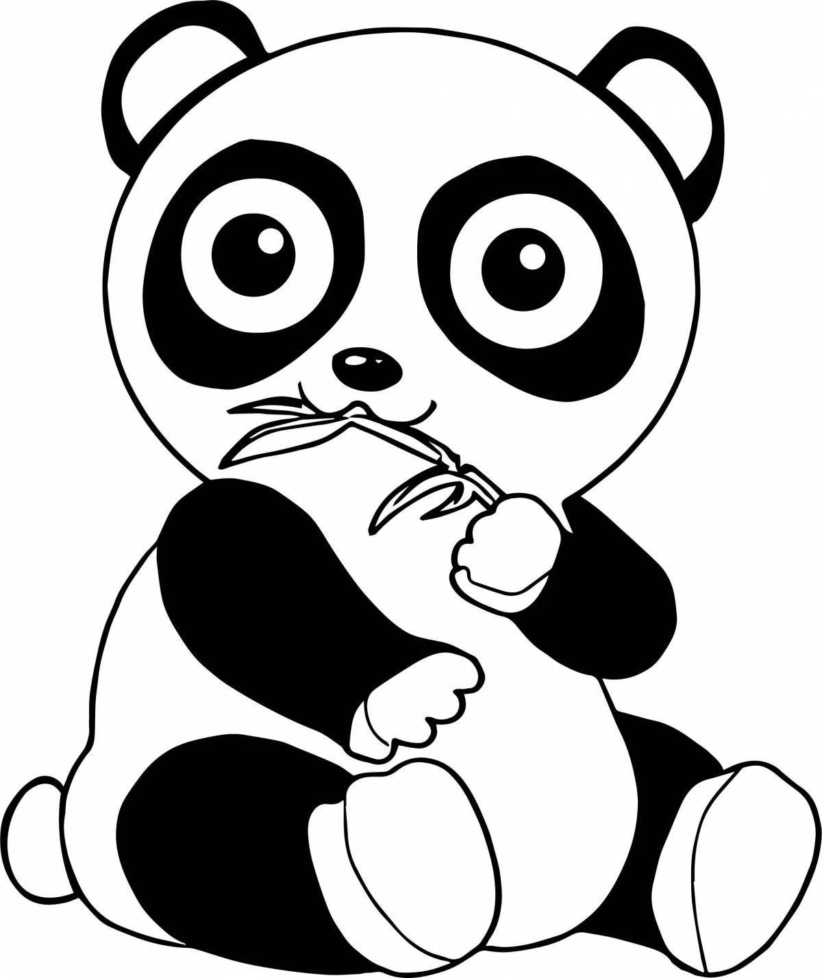 Laughing cute panda coloring book