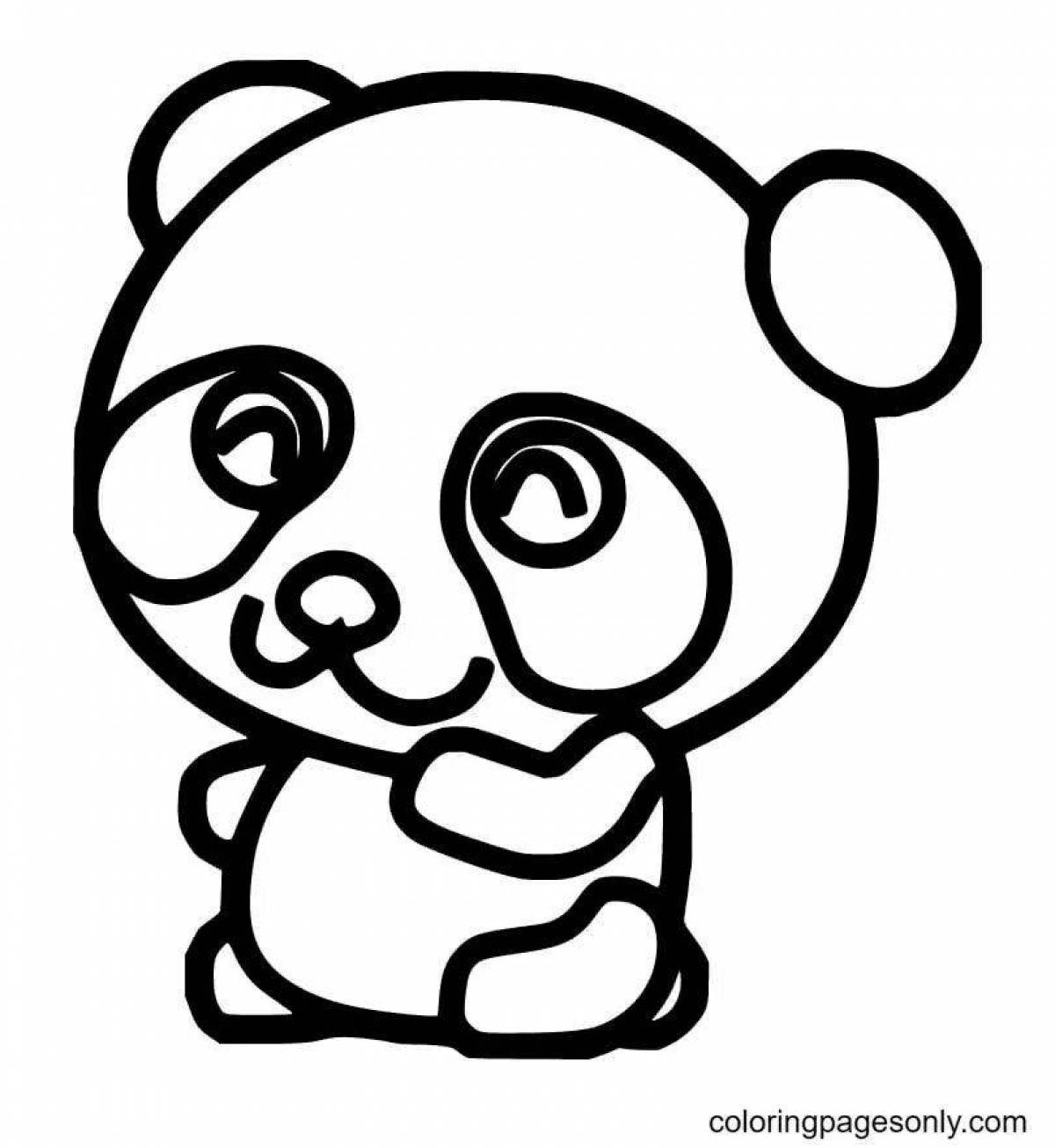 Cute panda giggling coloring page