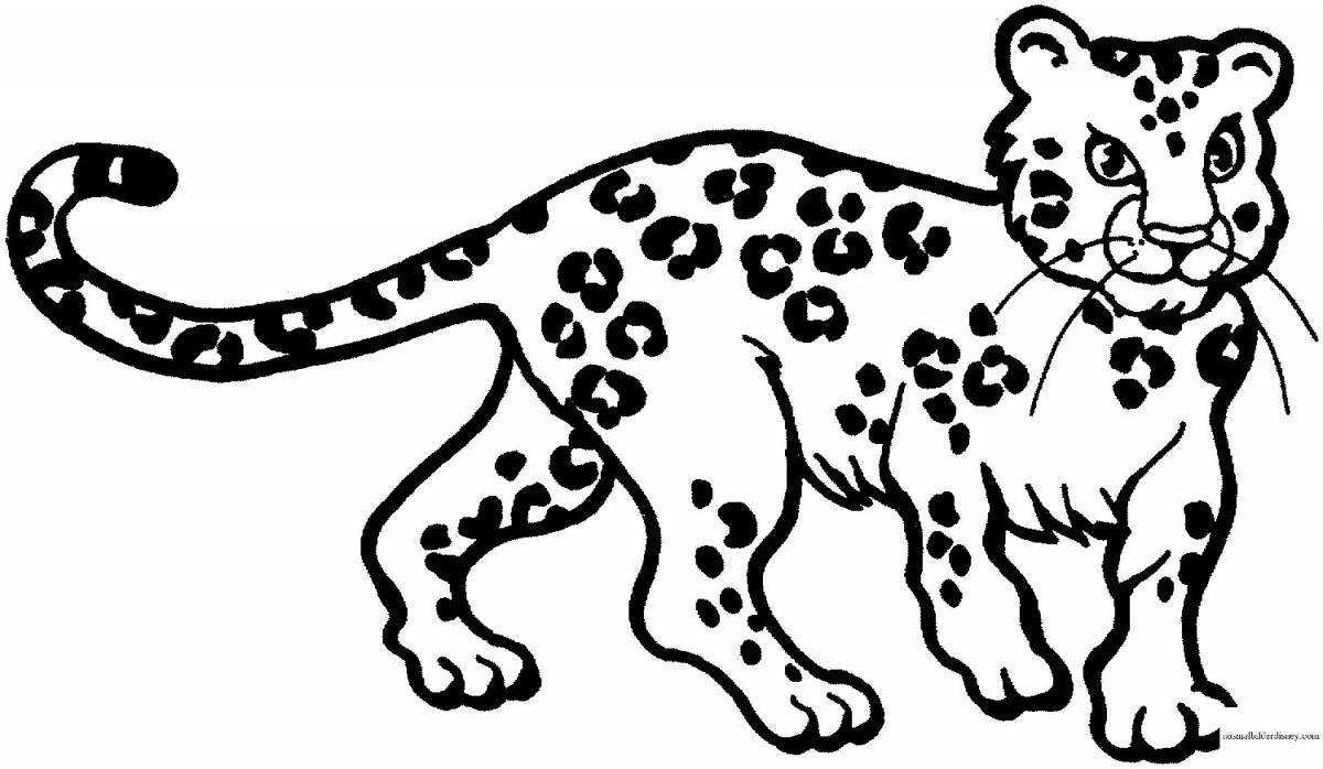 Coloring book exotic far eastern leopard