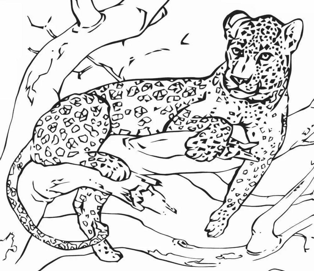 Coloring page graceful far eastern leopard