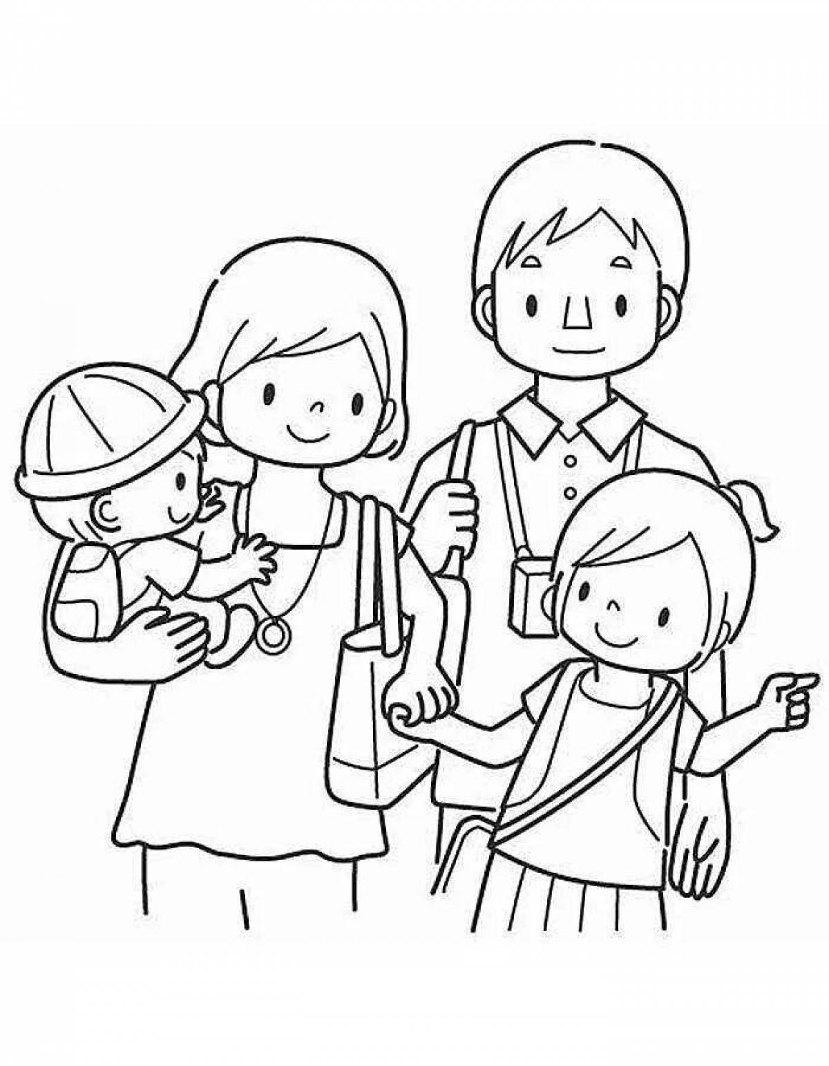 Photo Loving family coloring picture