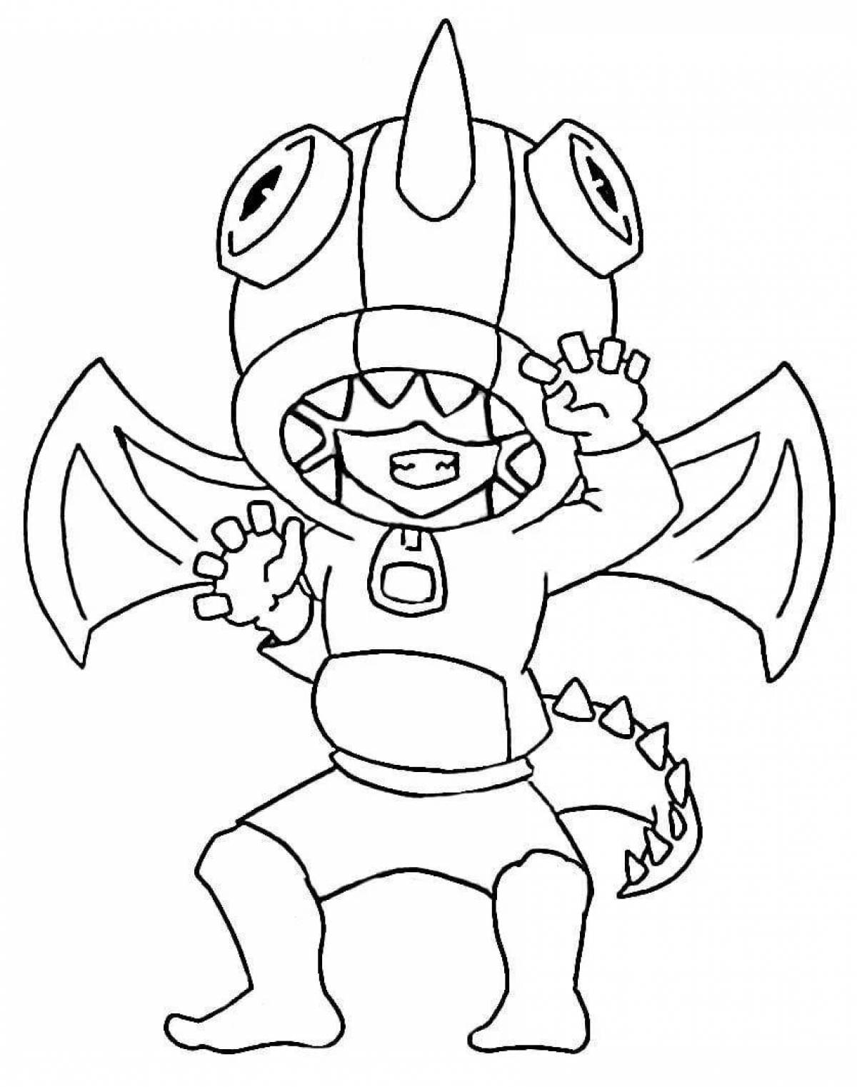 Colorful leon shark coloring page