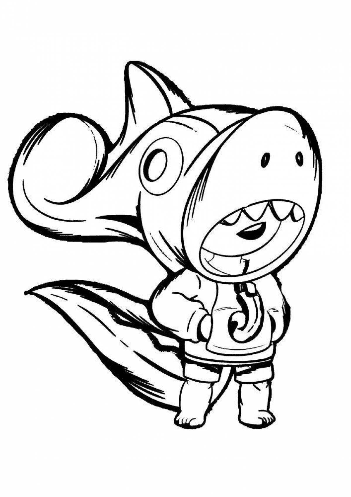 Leon shark coloring page