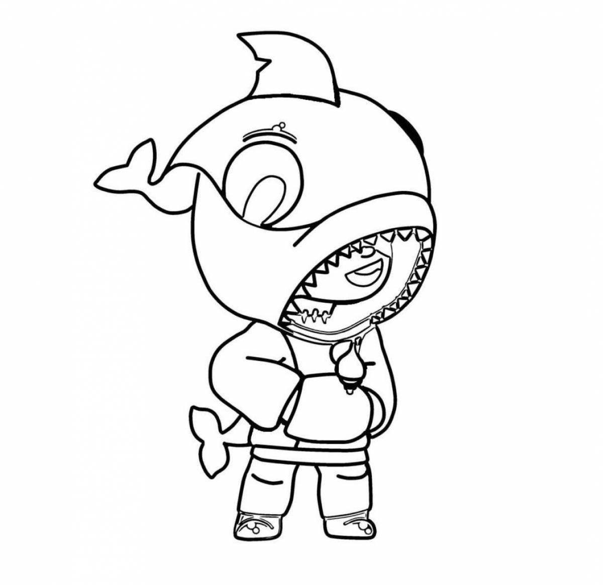 Radiant leon shark coloring page