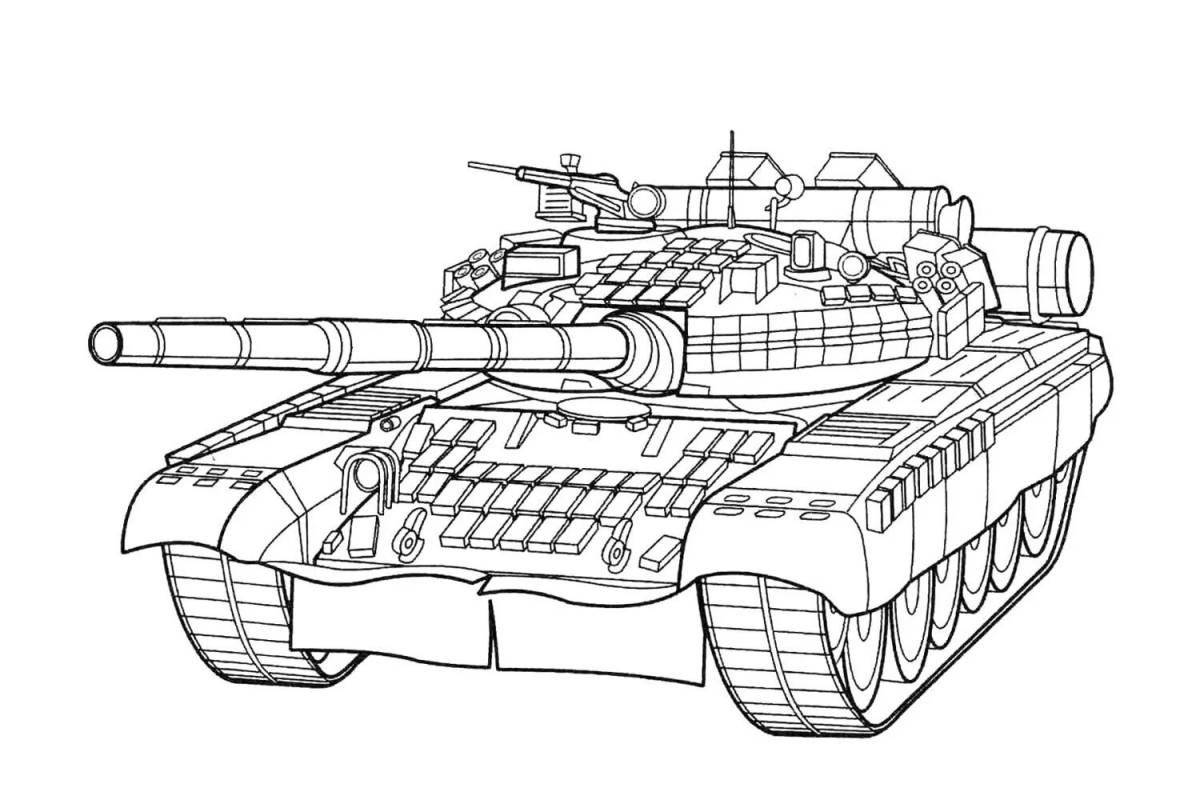 Раскраска яркий танк т90