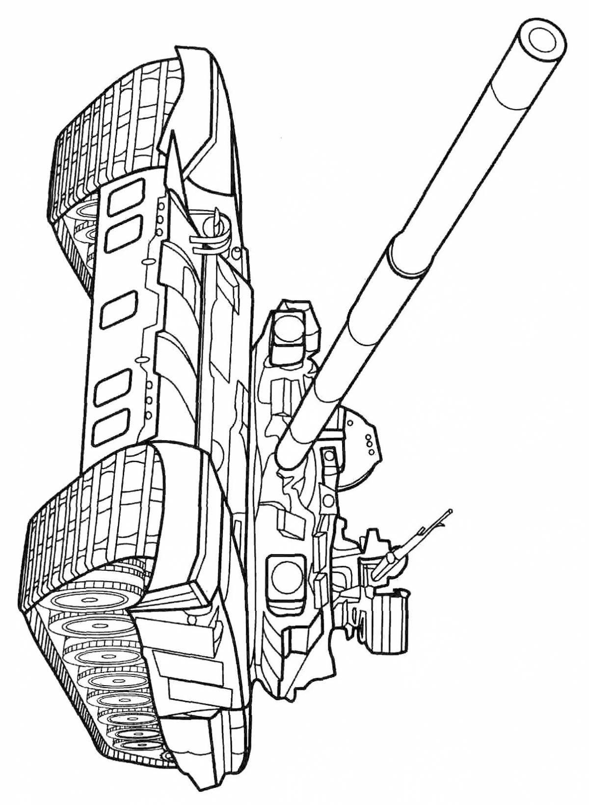 Decorative t90 tank coloring page