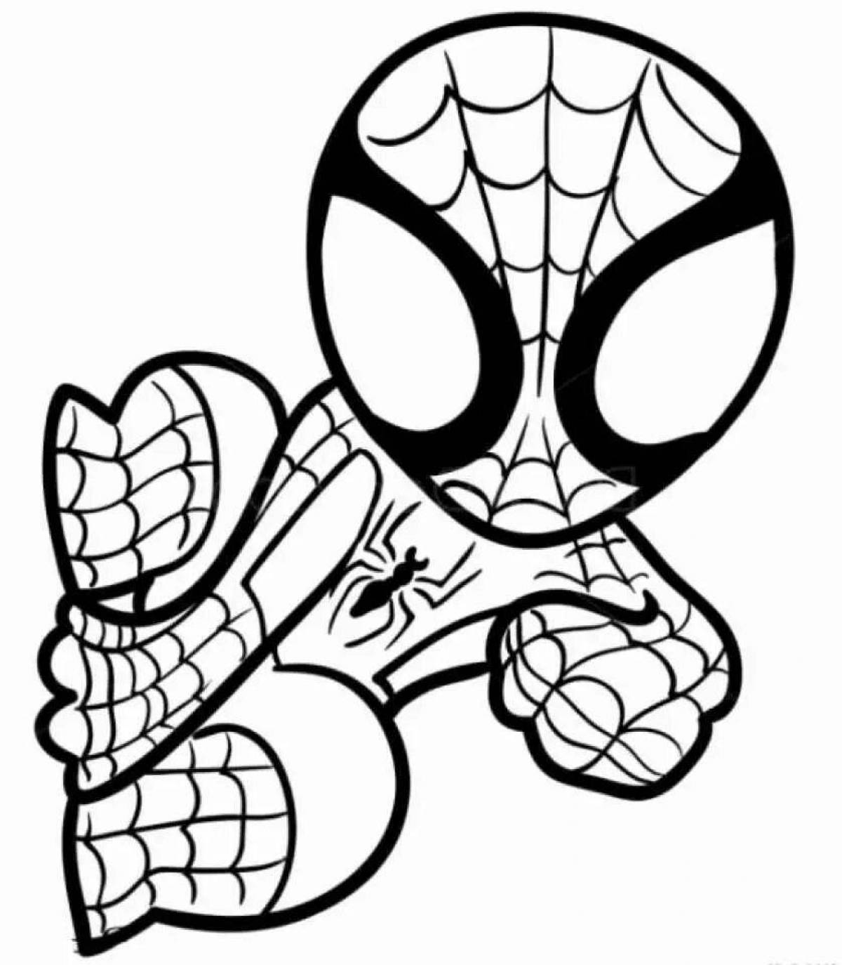 Small spider-man with athletic body