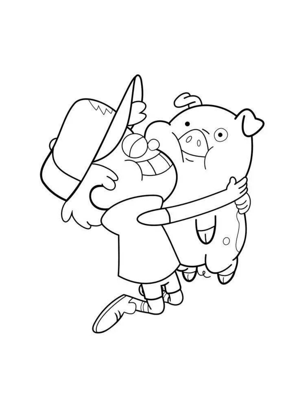 Glowing Gravity Falls Coloring Page
