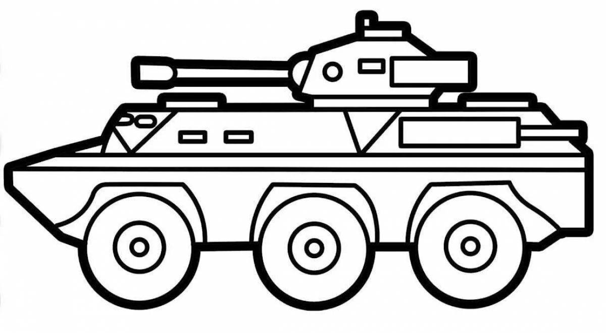 Creative tank coloring for kids