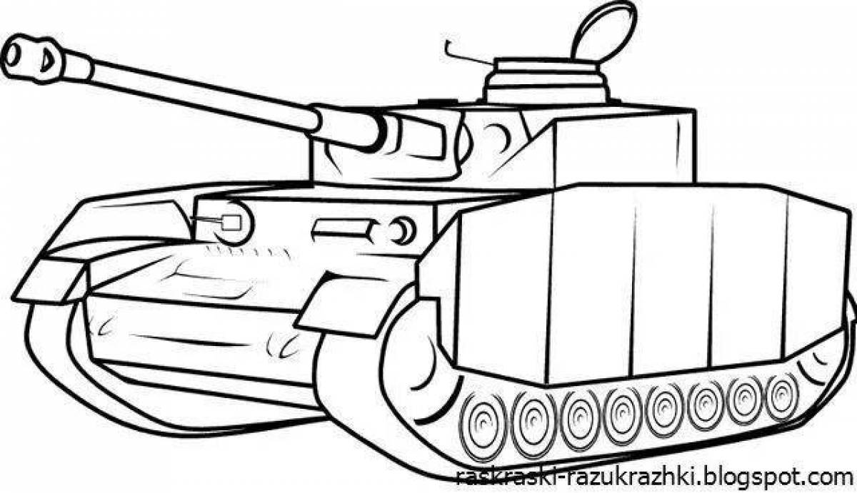Выдающаяся страница-раскраска танков для детей