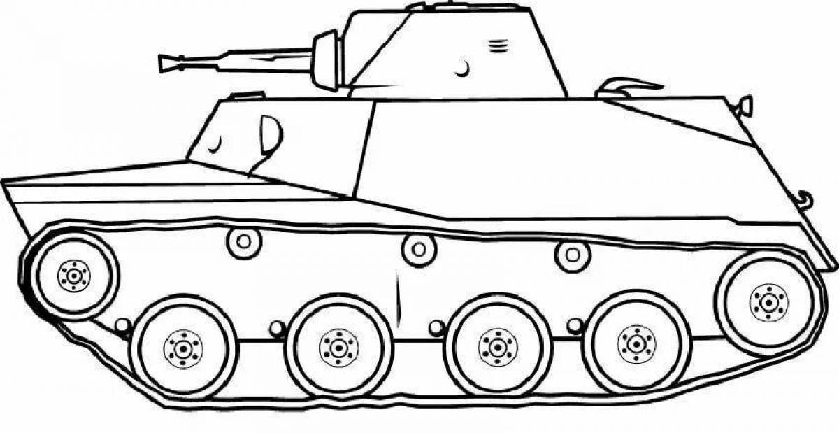 Великолепный танк-раскраска для детей