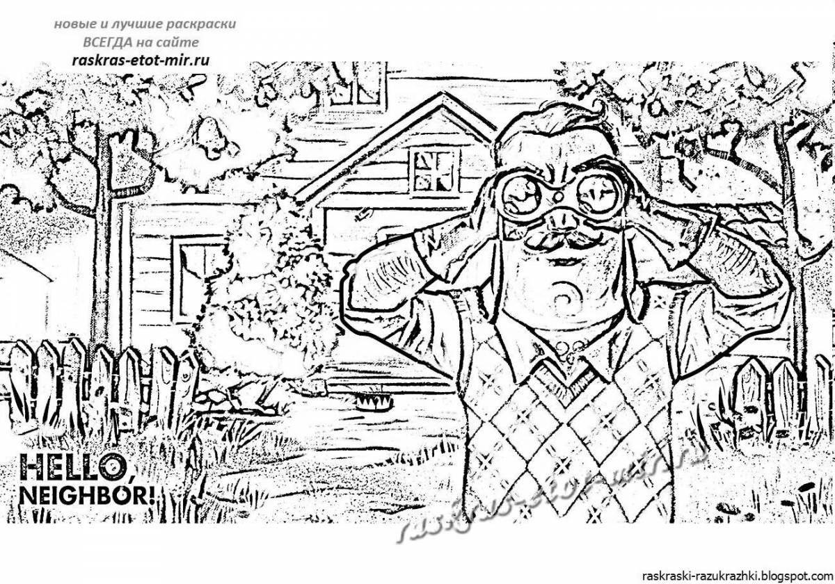 Hello neighbor 2 holiday coloring page