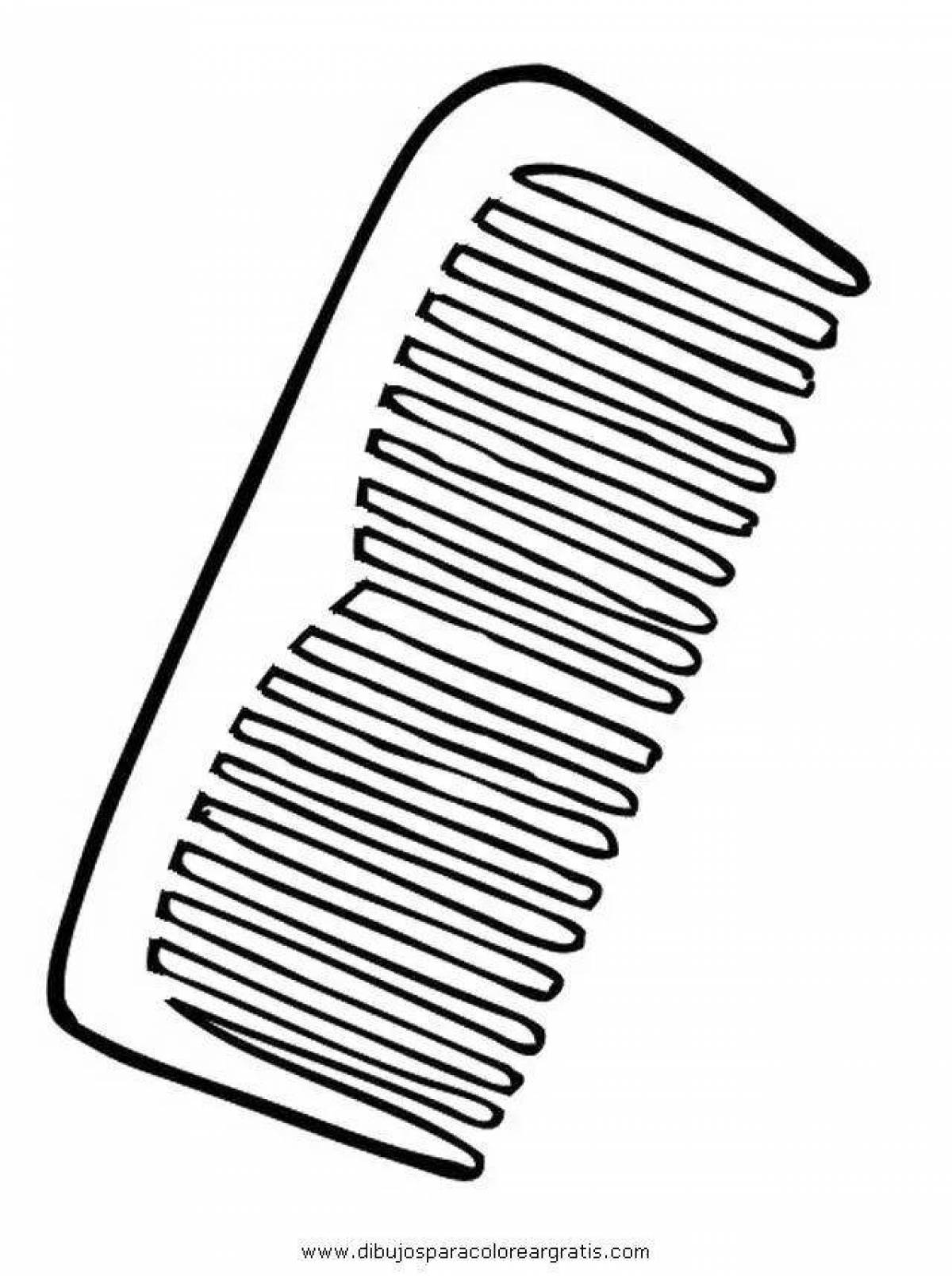 Animated comb coloring page for kids
