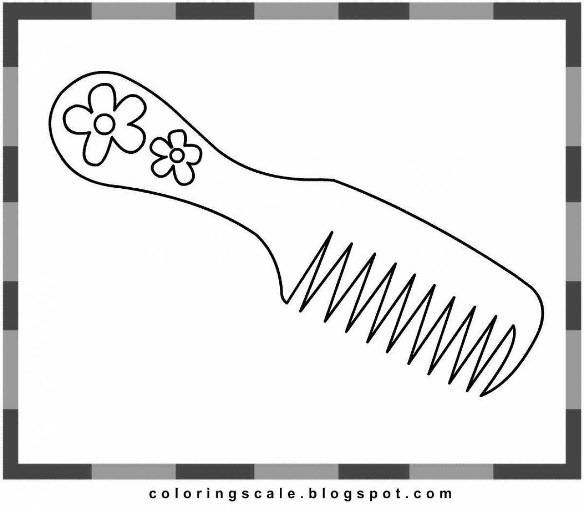 Bright comb coloring page for kids