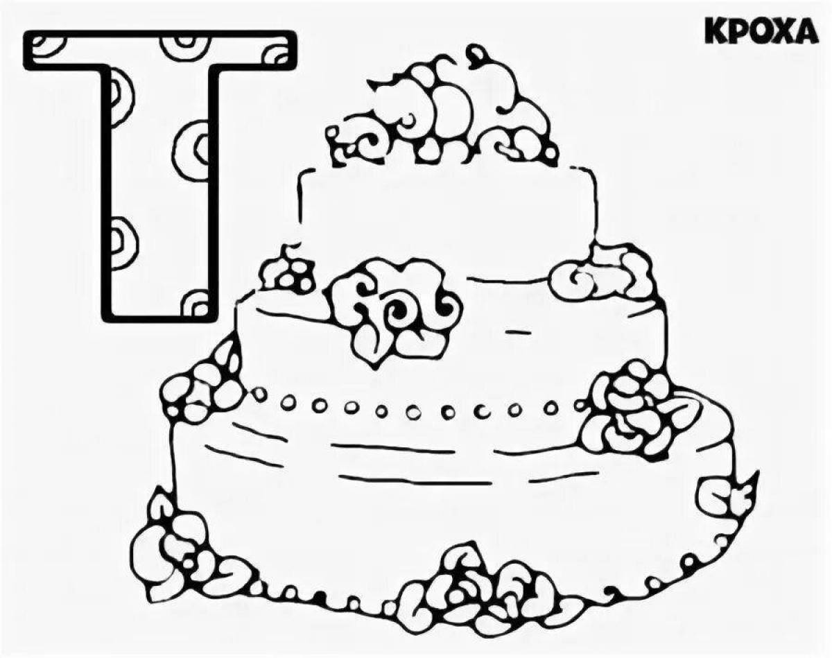 Playful t coloring page for kids