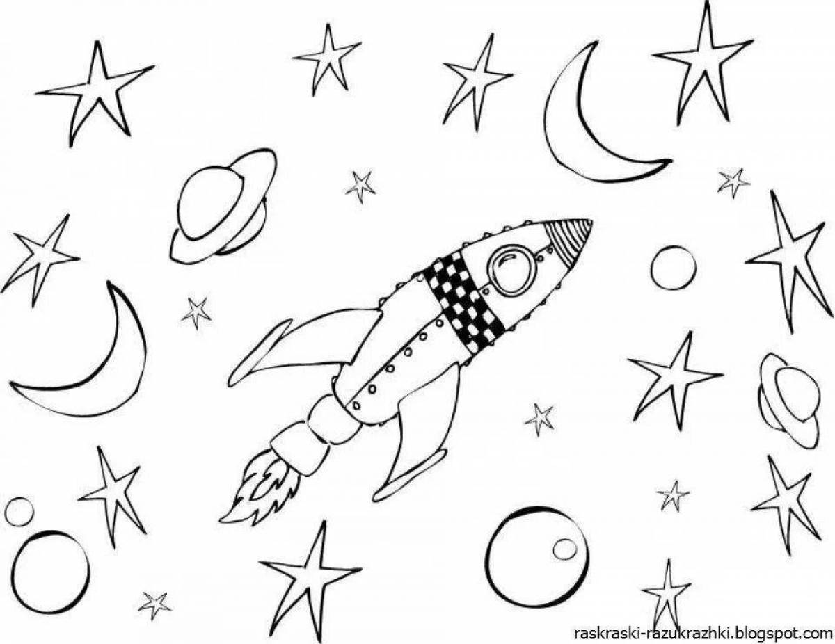 Sky space coloring page