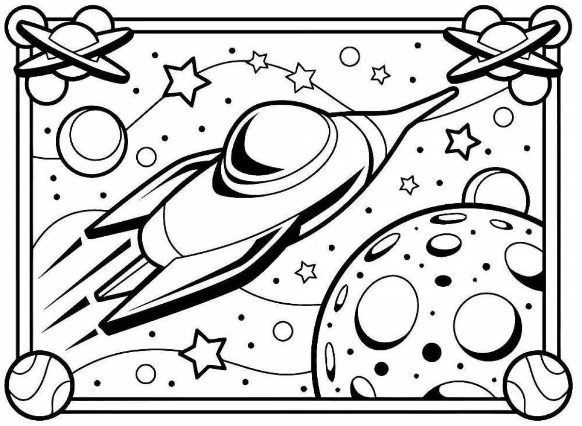 Glitter space coloring book
