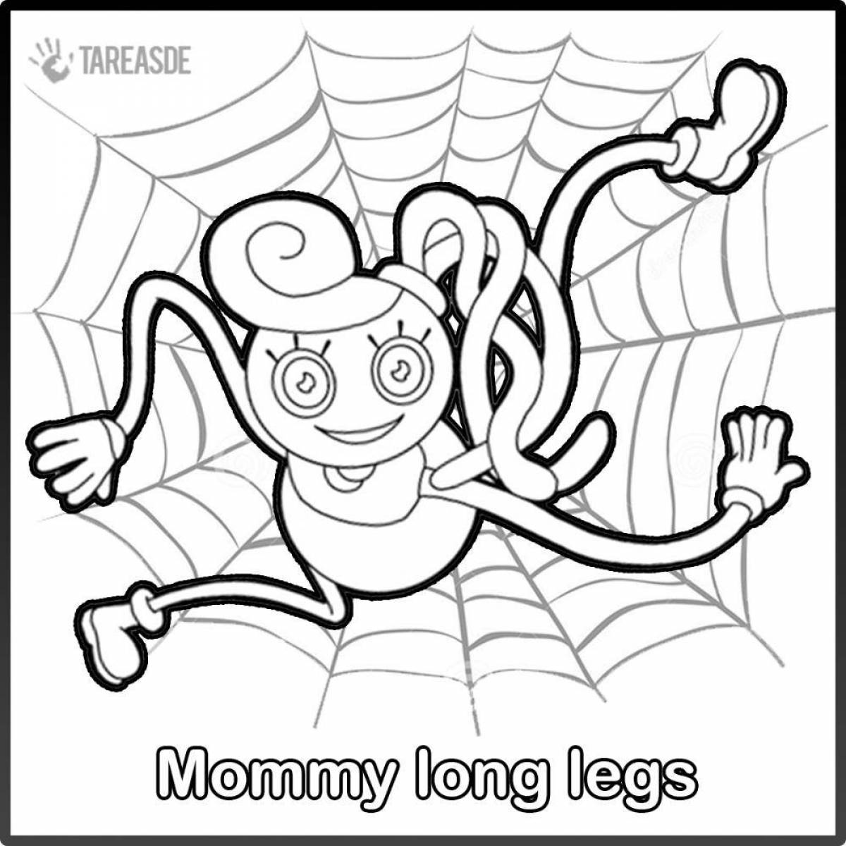 Раскраска праздничная мамочка с длинными ногами