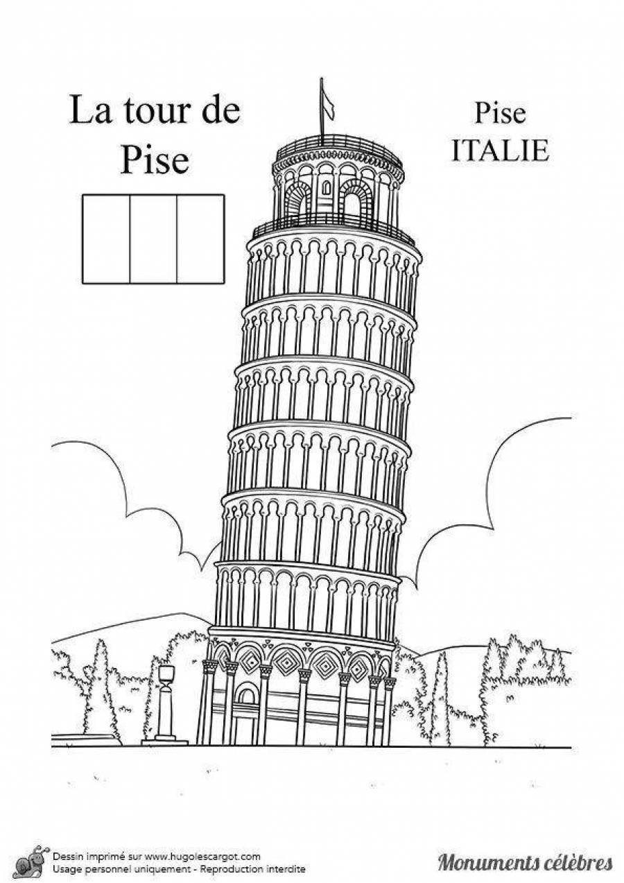 пизанская башня рисунок