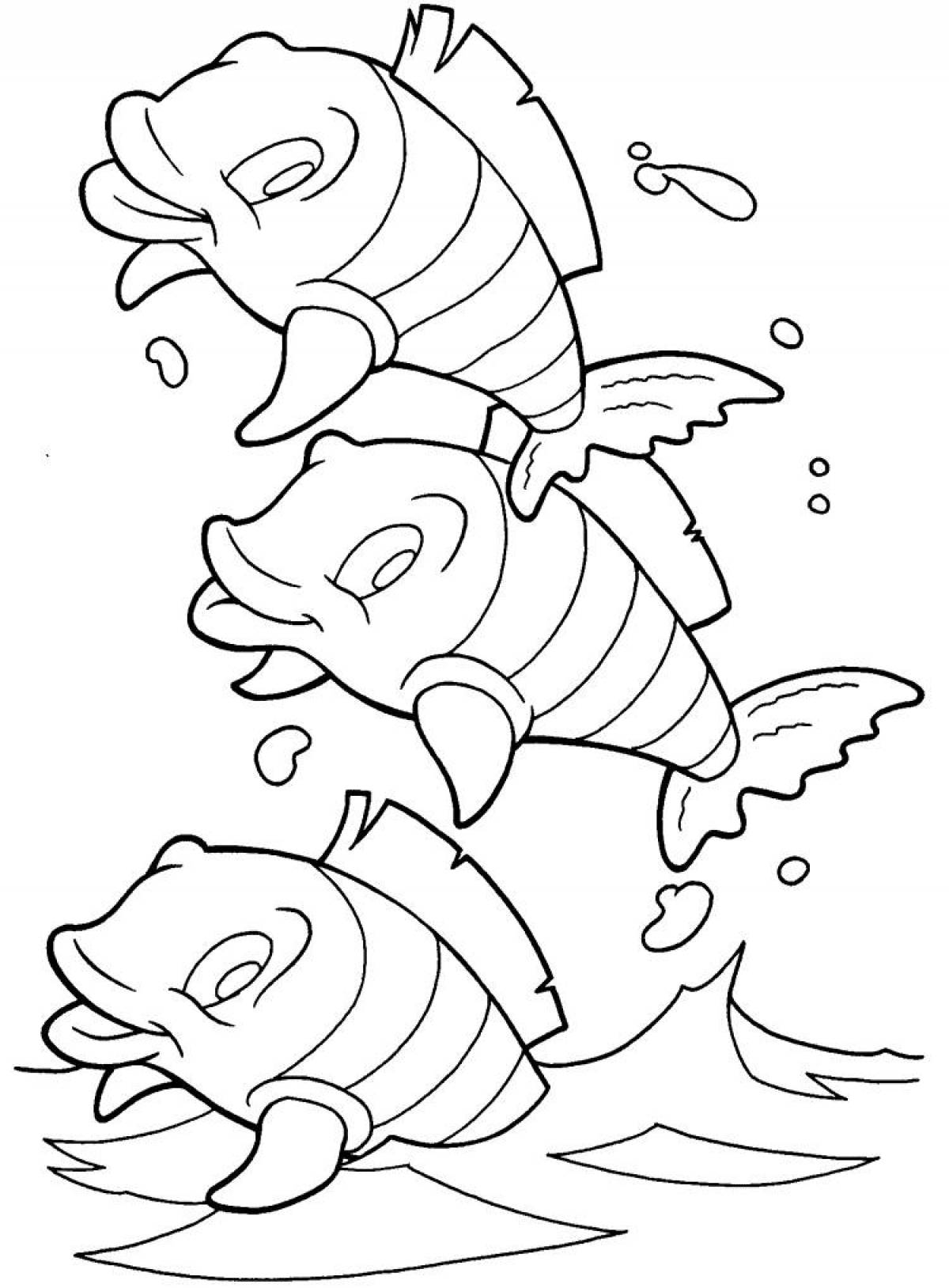 Морские рыбки раскраска для детей